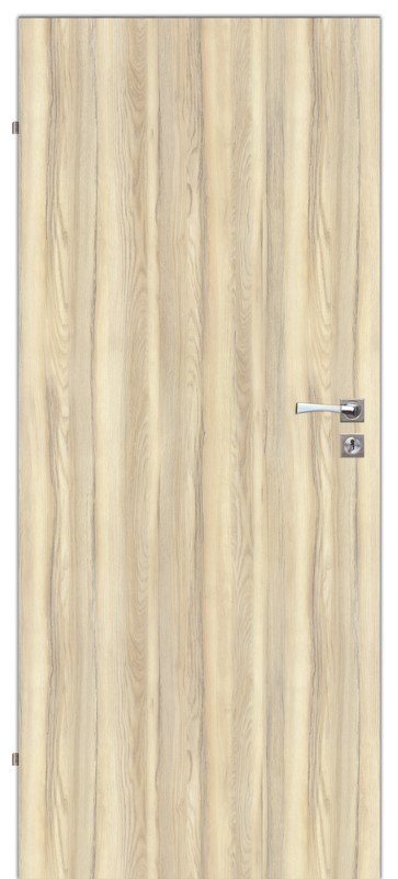 Laminuotos vidaus durys su užlaida VOSTER Plain, kairinės, spalva Oak latte, matmenys 2030 x 744 x 40 mm