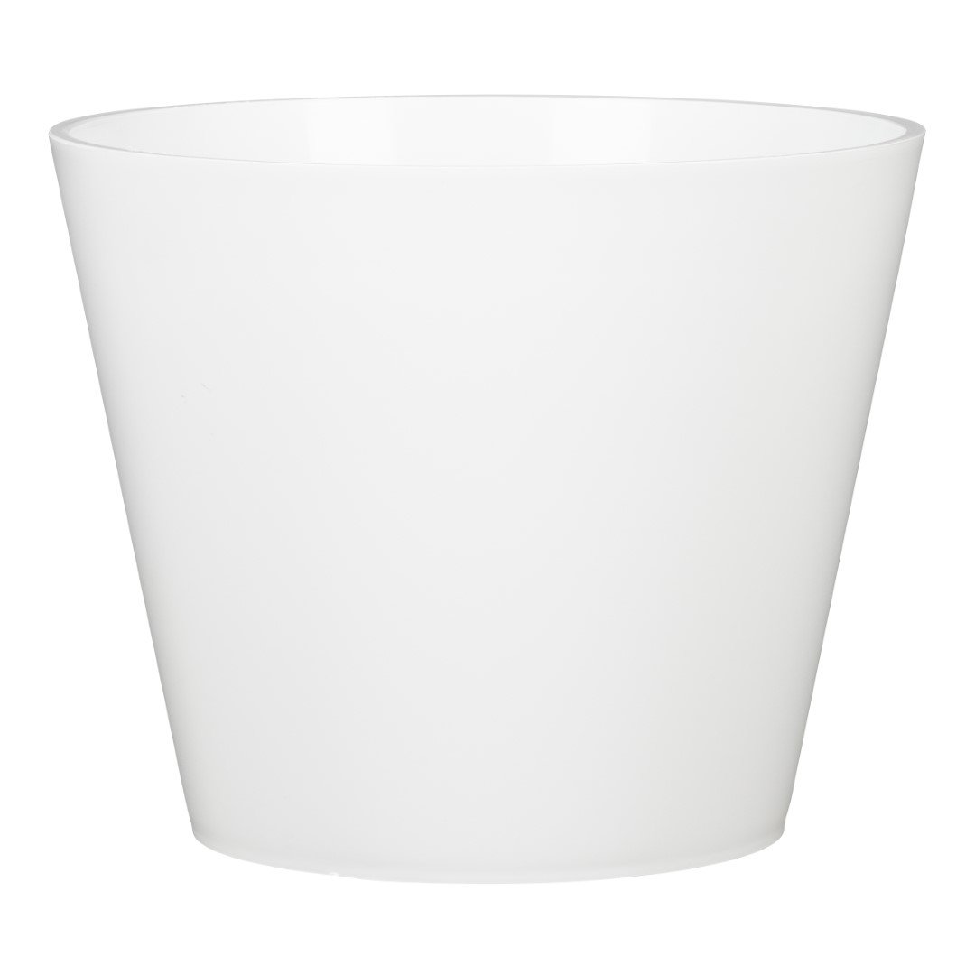 Plastikinis kambarinis vazonas SCHEURICH PURISTA (226/30), baltos sp., vazono skersmuo 30 cm.