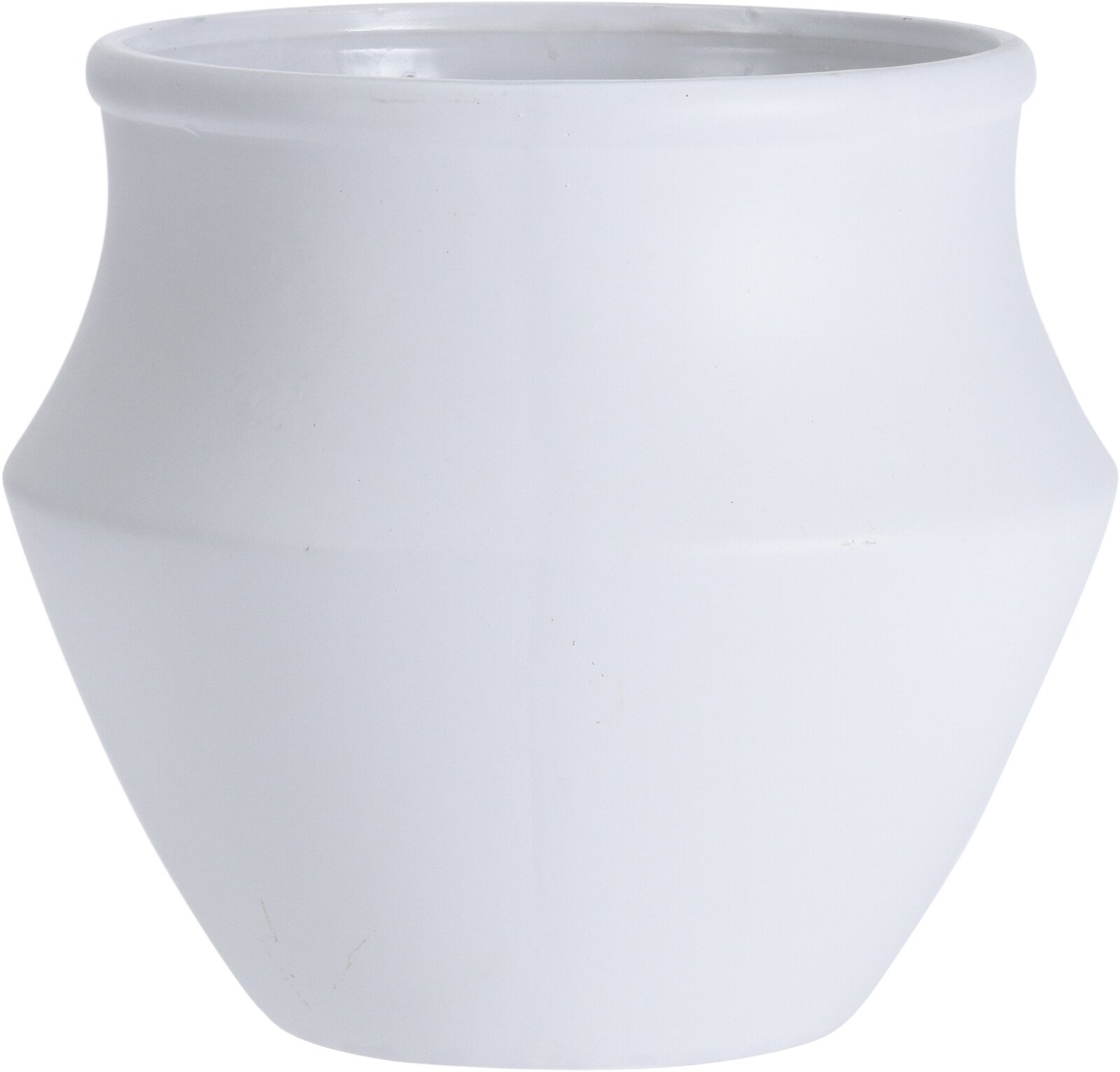 Keraminis lauko vazonas, baltos sp., 21 x 21 x 18 cm.