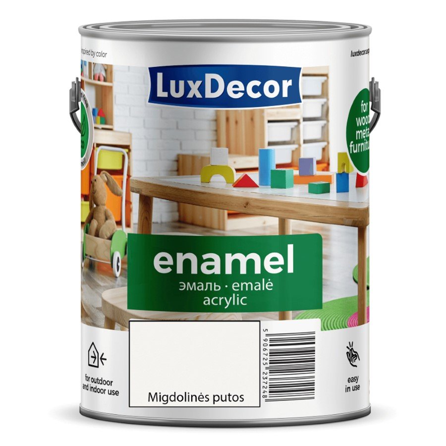 Universali akrilinė emalė LUXDECOR, 2,2 l, (26) migdolinės putos, matinė, vandens pagrindu