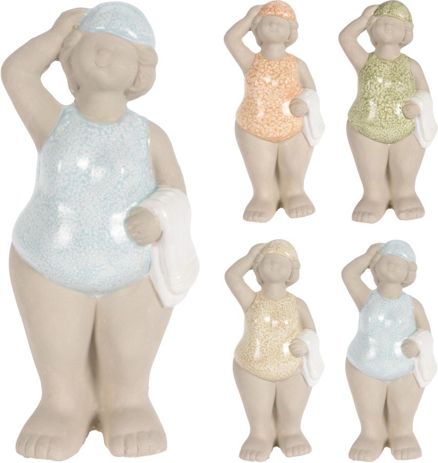 Sodo dekoracija PAPLŪDIMIO MOTERIS, stovinti, 4 skirtingų sp., 9,5 x 9 x 21 cm.