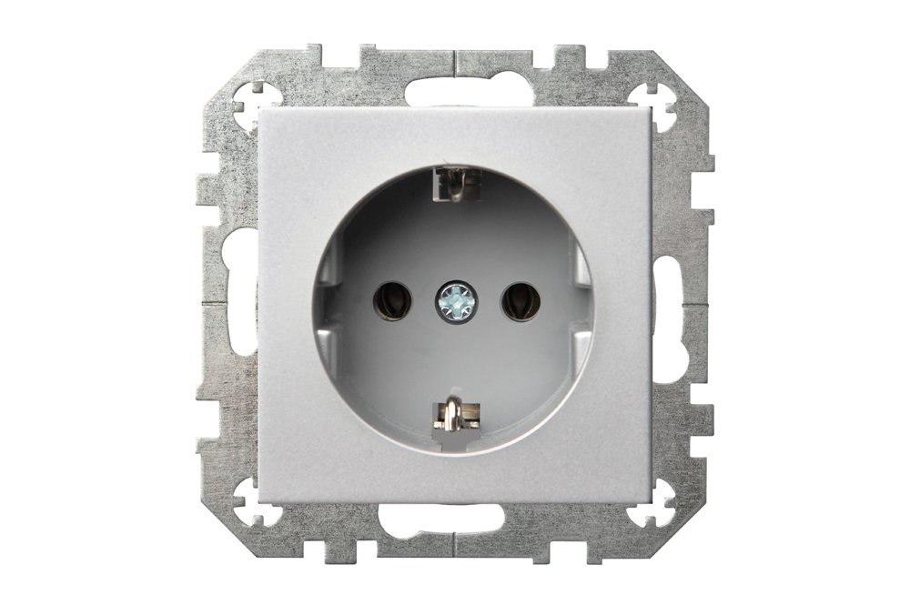 Kištukinis lizdas LIREGUS Epsilon Profi Line, 1 vietos, įleidžiamas, metalo sp., su įžeminimu, spyruokliniai pajungimo kontaktai, IKL16-204-01.E/Mt 