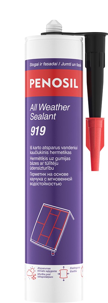 Hermetikas PENOSIL All Weather Sealant 919, vandeniui atsparus, juodos spalvos, 300 ml