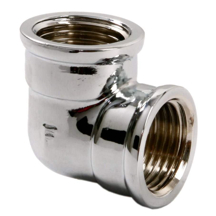 Chromuota alkūnė FERRO, 90°, 3/4''