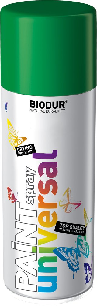 Universali aerozolinė emalė BIODUR, žalia (RAL6029), 400 ml