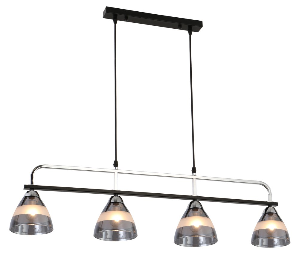 Pakabinamas šviestuvas BALTIK GAISMA K90361/4P, E27, 4 x 60W, juodos sp., metalas+stiklas, 900 x 780 x 140 mm