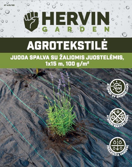 Agrotekstilė HERVIN GARDEN, 1 x 15 m, 100 g/m2, AT1 x 15/100