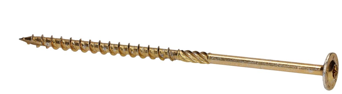 Konstrukciniai medsraigčiai KOELNER, 8 x 220 mm, praplatinta galva, cinkuoti, 50 vnt., TORX