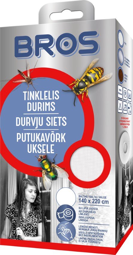 Apsauginis durų tinklelis BROS, 75 x 220 cm, (04-09), 2 vnt.