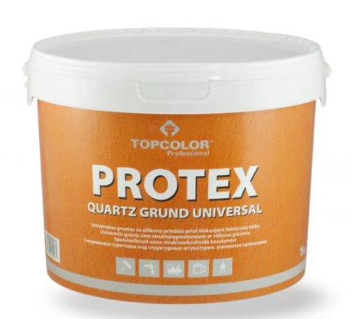 Fasadinis gruntas TOPCOLOR Protex Quartz Grund Universal, 7,5 kg, kvarcinis