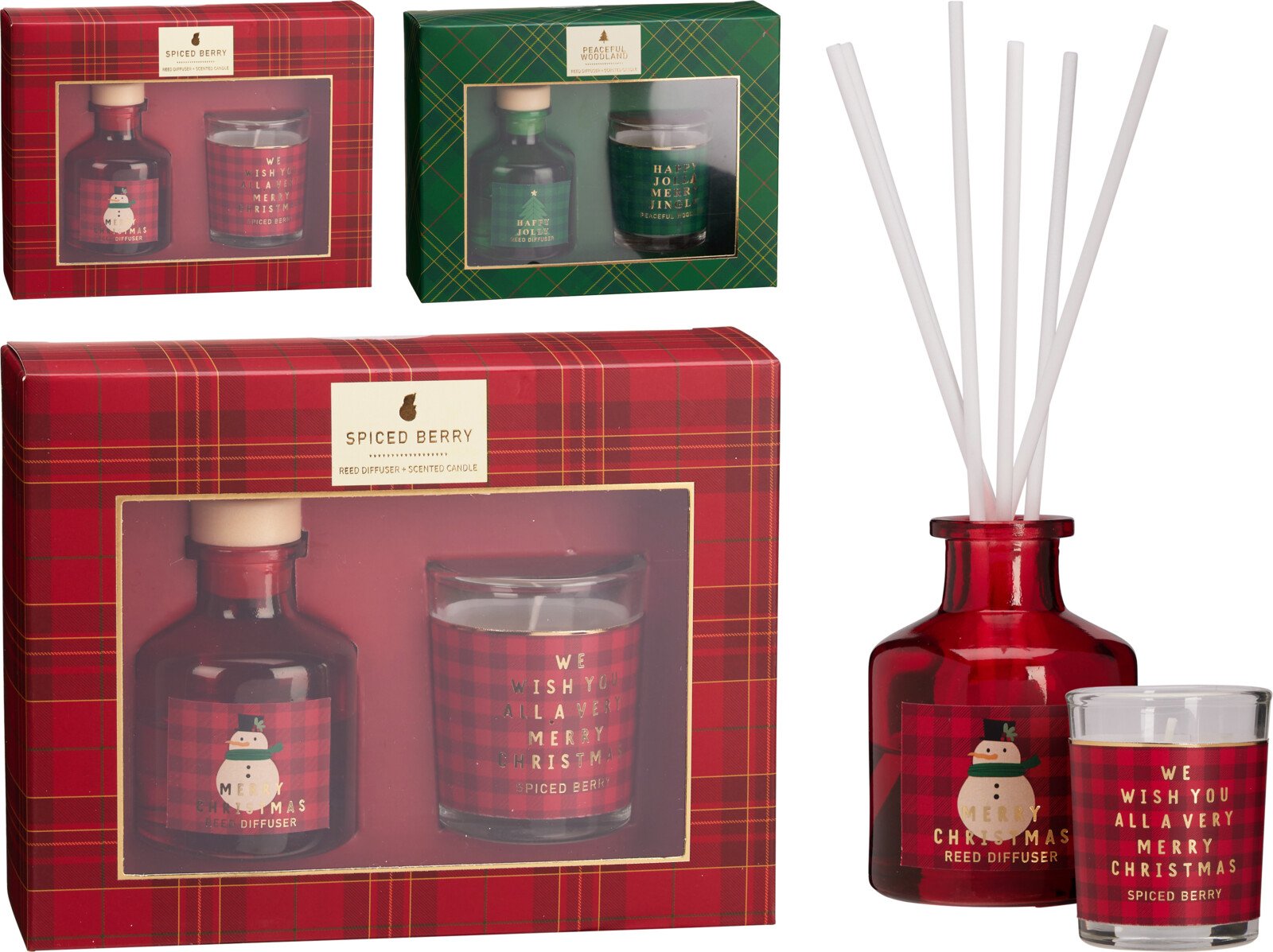 Kalėdinis dovanų rinkinys, namų kvapas 30 ml ir kvapni žvakė, 2 skirtingi kvapai