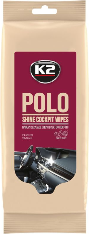 Drėgnos servetėlės K2 Polo, salonui, 20x18 cm, 24 vnt