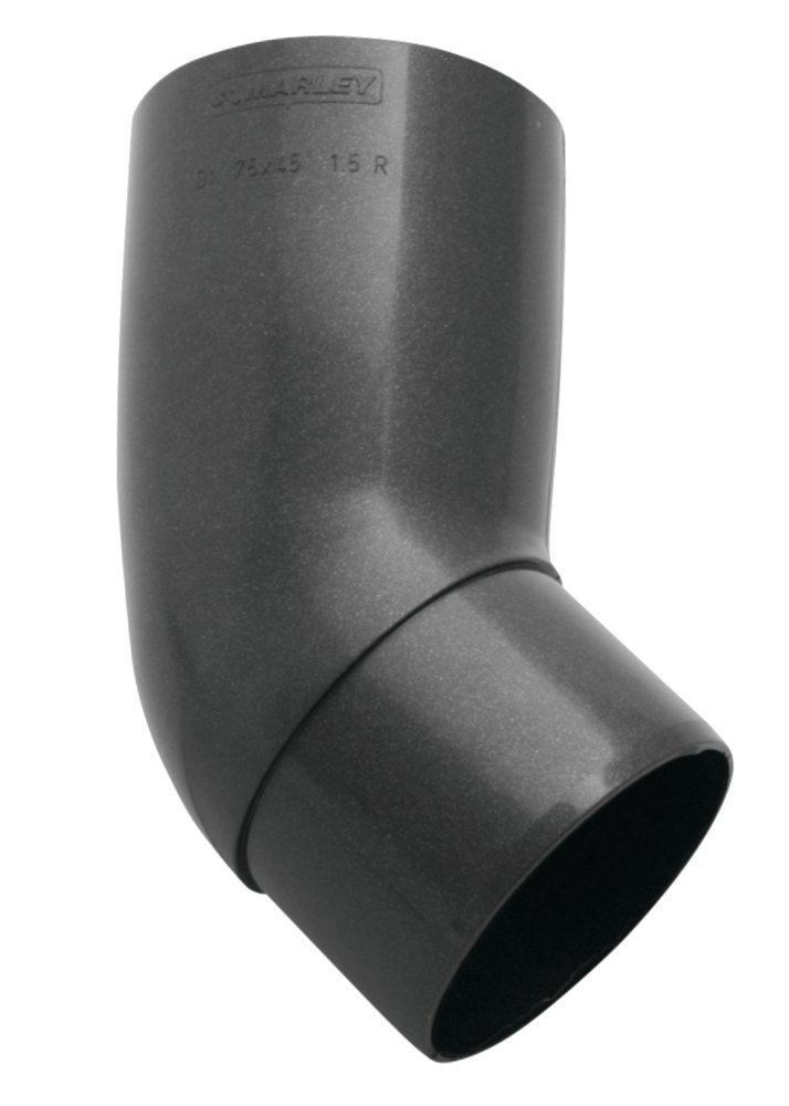 Alkūnė 45° MARLEY, 75mm, antracito metalo spalva, 360522