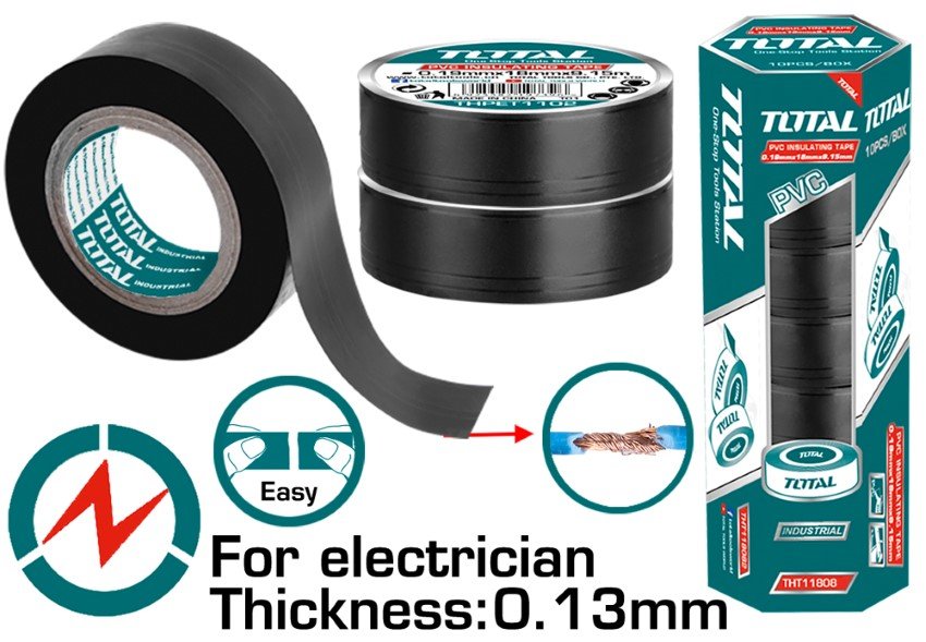 Izoliacinė juosta TOTAL Thpet1103, 0,13x18mm, 9,15m