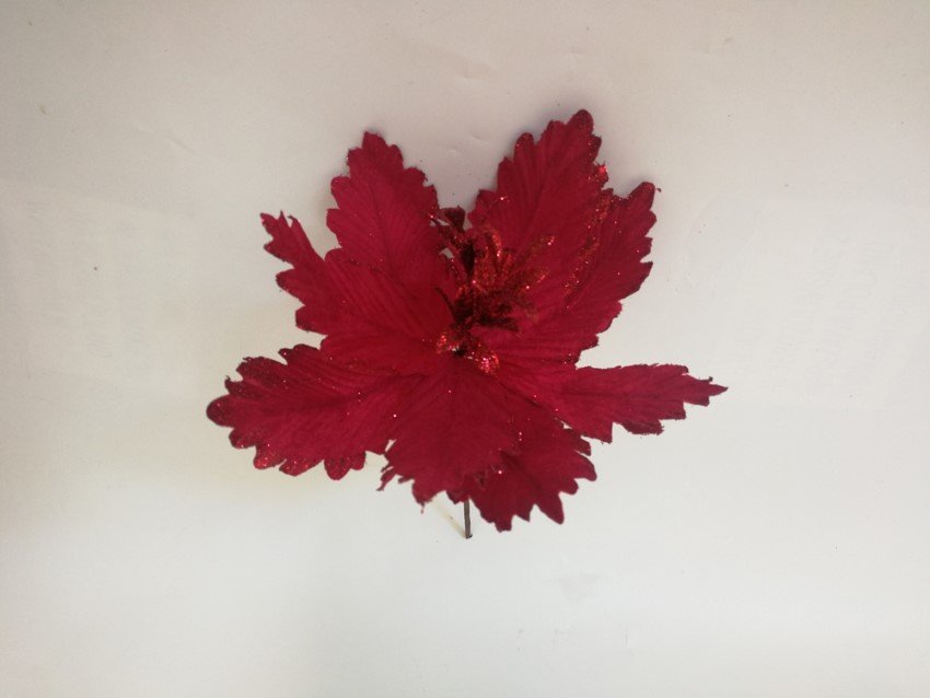 Kalėdinė dekoracija Šakelė, su dirbtine, raudonos spalvos gėle, 25 cm