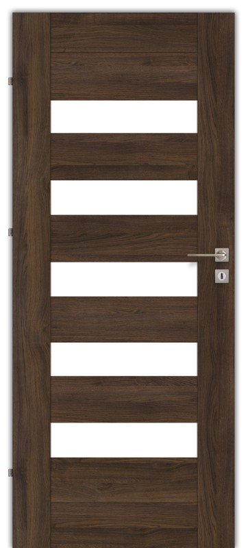 Laminuotos vidaus durys su užlaida VOSTER Bergamo 10, dešininės, spalva Oak, matmenys 2030 x 644 x 40 mm