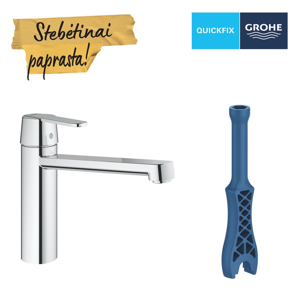 Plautuvės maišytuvas GROHE Quickfix Get, chromas, 30196000