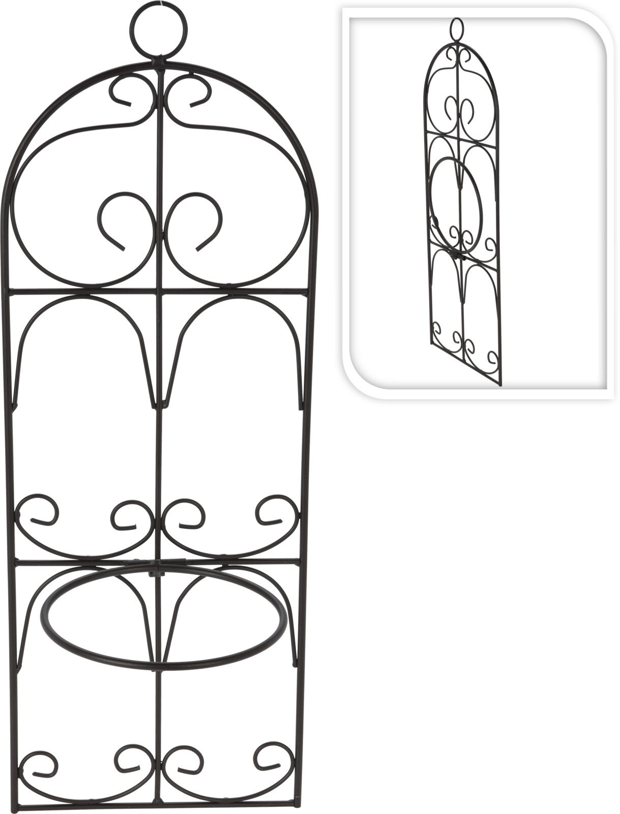 Metalinė augalų atrama, juodos sp., išmatavimai 53 x 19 cm.
