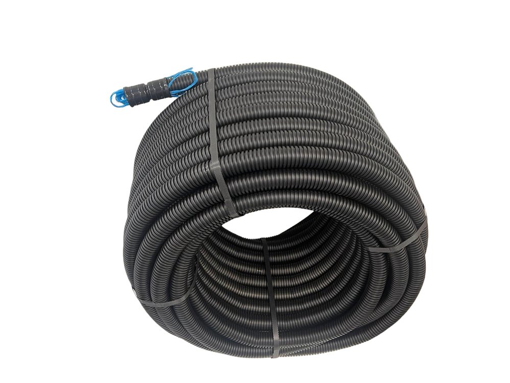Gofruotas vamzdis Ecopipe Flex, DN32mm, UV OH, juodos sp., EN61386-24, N450, 50 m