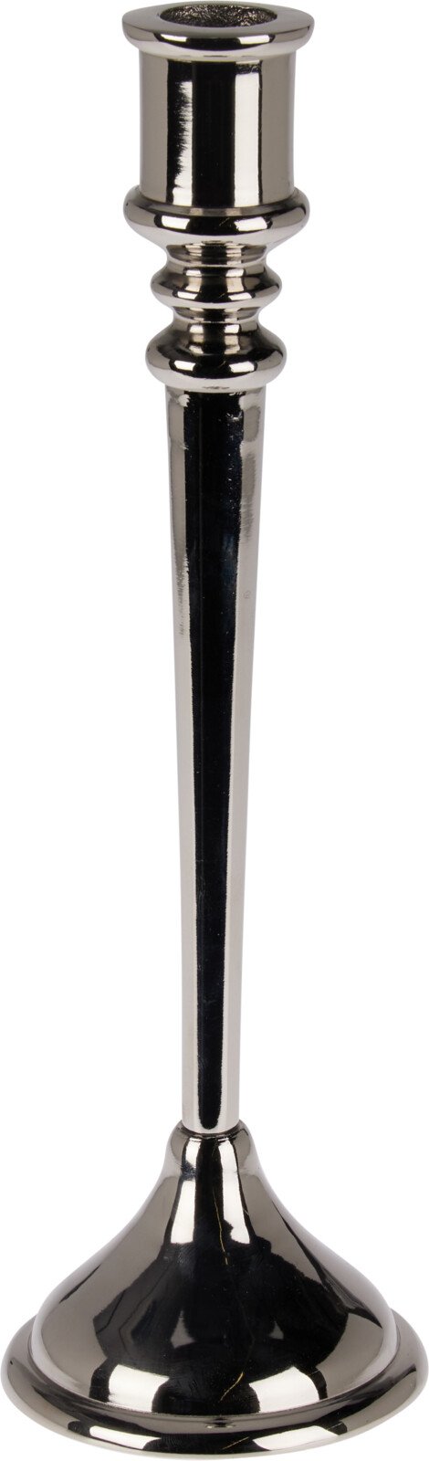 Žvakidė, aukštis 29 cm, tamsaus sidabro sp., aliumininė