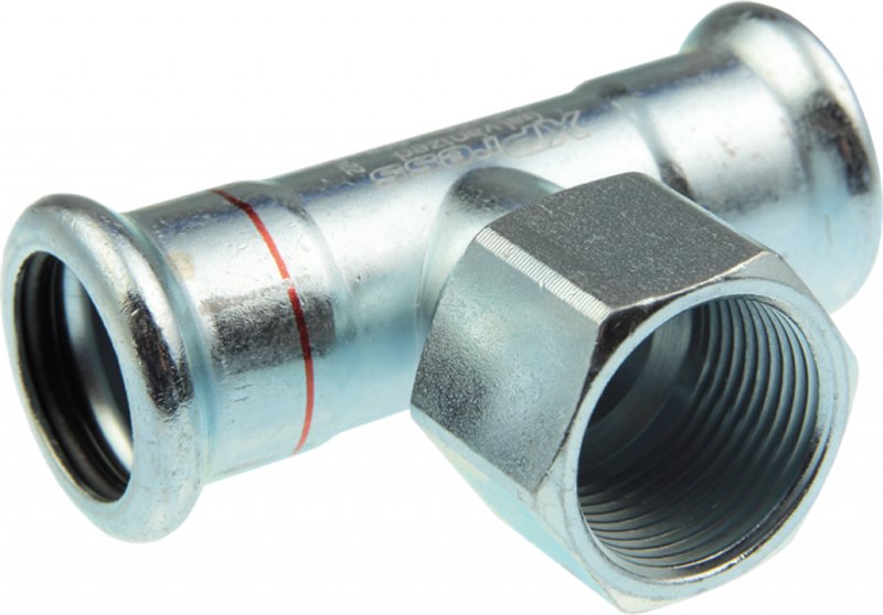 Presuojamas plieninis trišakis su vidiniu sriegiu KAN THERM, 22x1/2''x22mm, 6202834