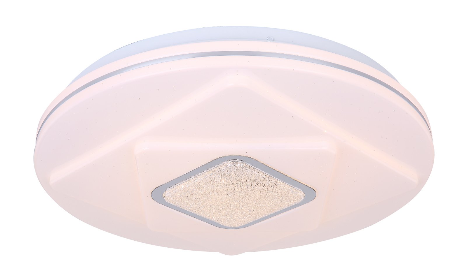 Lubinis LED šviestuvas GLOBO Tossi, 24W, 230V, 2400 lm, 3000K, akrilas, kristalai, chromo sp. žiedas, apvalus, 380 x 75 mm, 48399-24