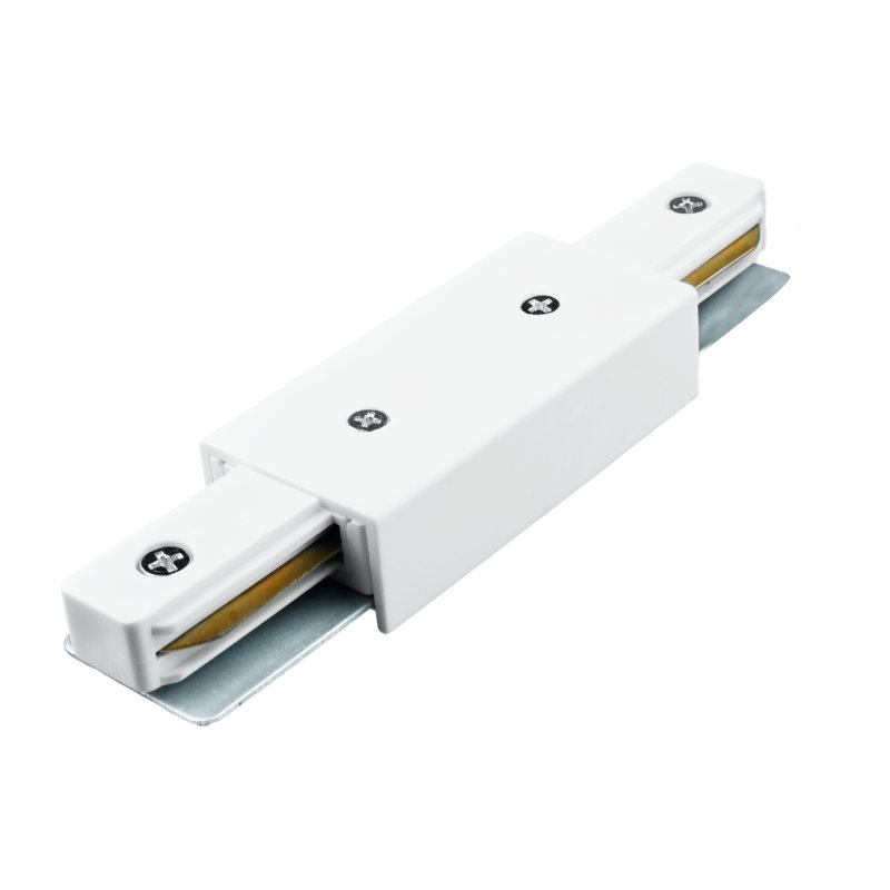 Kryptinių šviestuvų bėgelių montavimo jungtis DPM X-Line, tiesi, aliuminė, 33 x 20 mm, baltos sp., STCIW