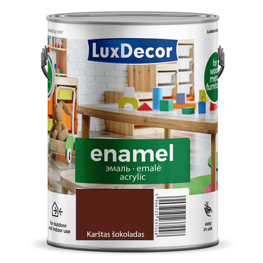 Universali akrilinė emalė LUXDECOR, 2,2 l, (04) karšto šokolado spalvos, blizgus