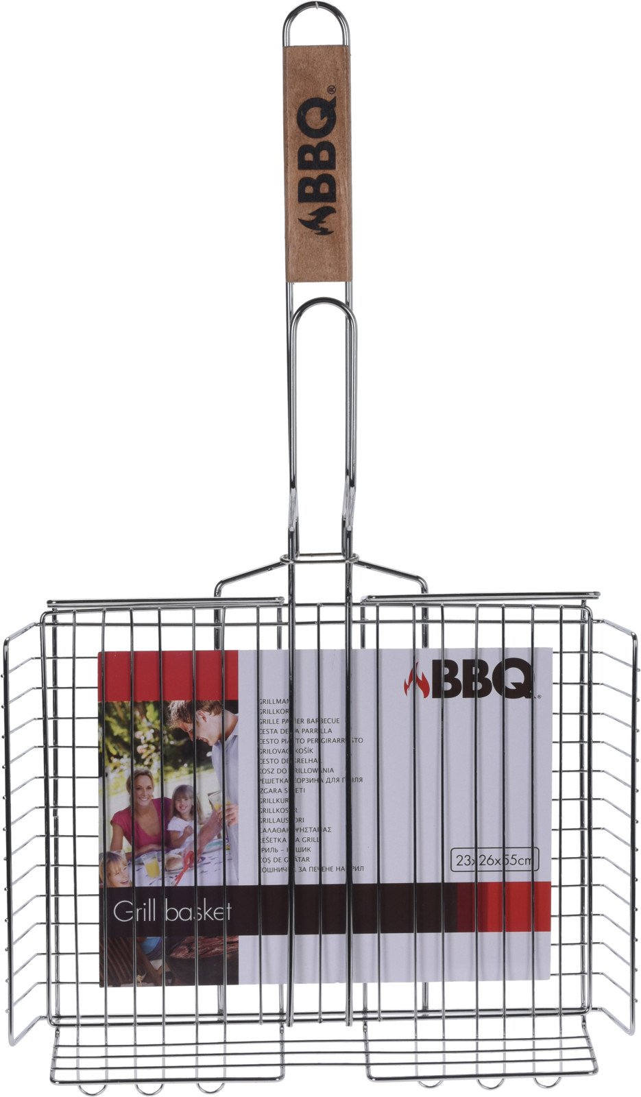 Kepimo grotelės BBQ, metalinės, 26 x 32 x 5,5 cm., medinė rankena