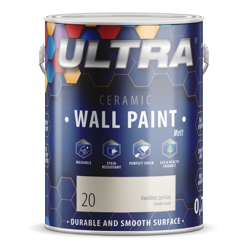 Interjero dažai ULTRA Ceramic, 0,7 l, Vanilinis zomšas sp. (20)