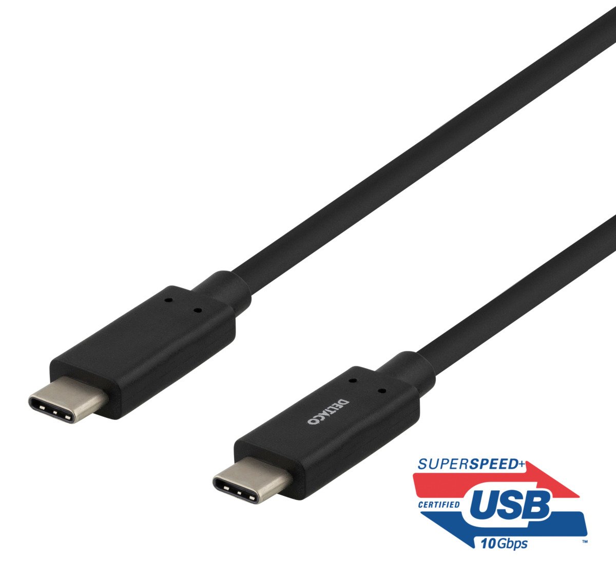 Įkrovimo laidas DELTACO USBC-1122M, 60 W, 3 A, USB Type C, 1 m, 10 Gbit/s, juodos sp.