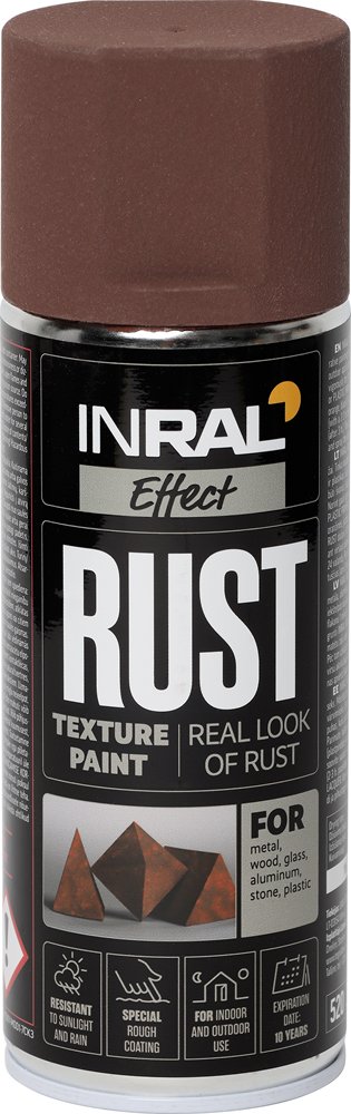 Aerozoliniai dekoratyviniai dažai INRAL Rust, 400ml, rūdžių ruda, matinė