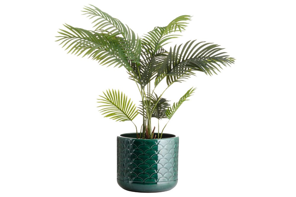 Keraminis lauko vazonas 4Living Pesaro, žalios sp., 40,5 x 40,5 x 35 cm.