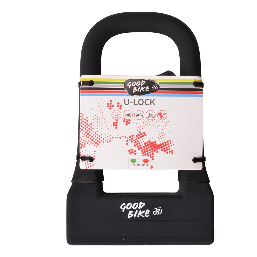 Dviračio spyna GOOD BIKE, U formos, 2 raktai, 14x190x130x124mm