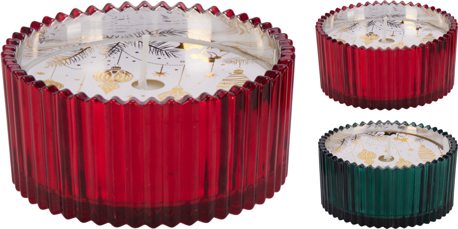 Žvakė, stikliniame indelyje, 10 x 10 x 5 cm, 2 skirtingos sp.