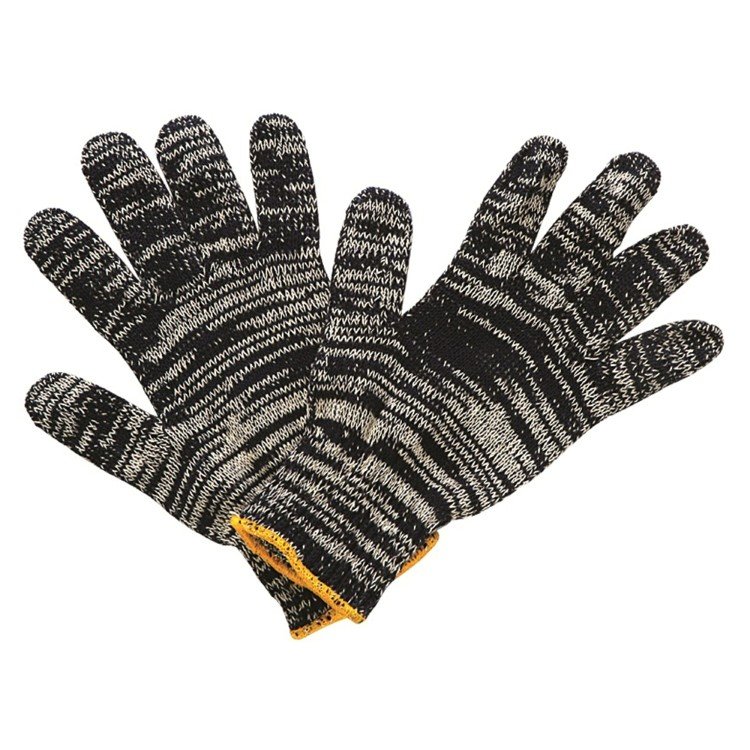 Pirštinės HERVIN, (10)XL dydis, juoda spalva, medvilninės, megztos, CE, MC1003