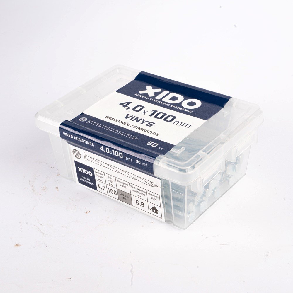 Vinys sraigtinės XIDO, cinkuotos 4,0x100, 50vnt.