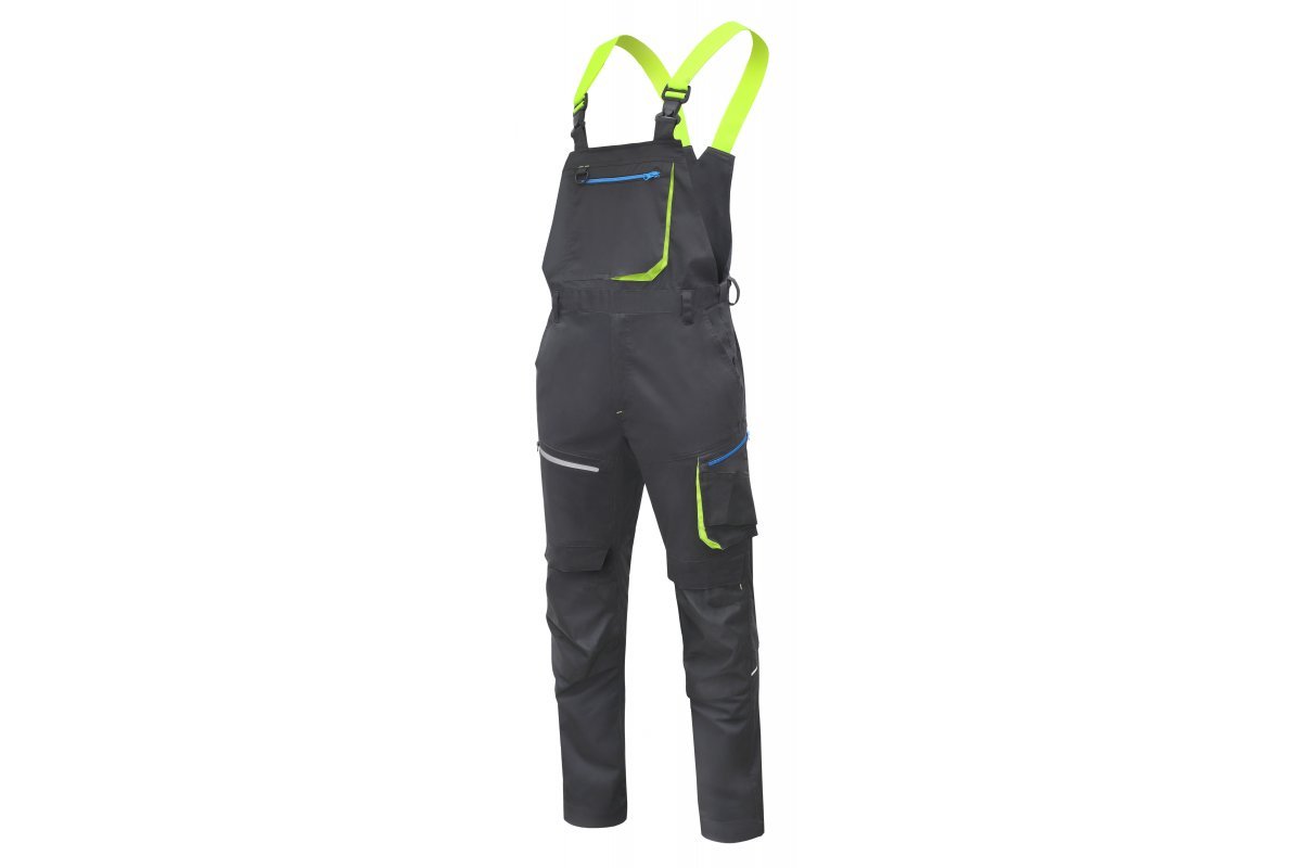 Puskombinezonis HOGERT WORKWEAR Reetz, 58% medvilnė, 40% poliesteris, 2% elastanas, juoda spalva, XL (54) dydis, CE
