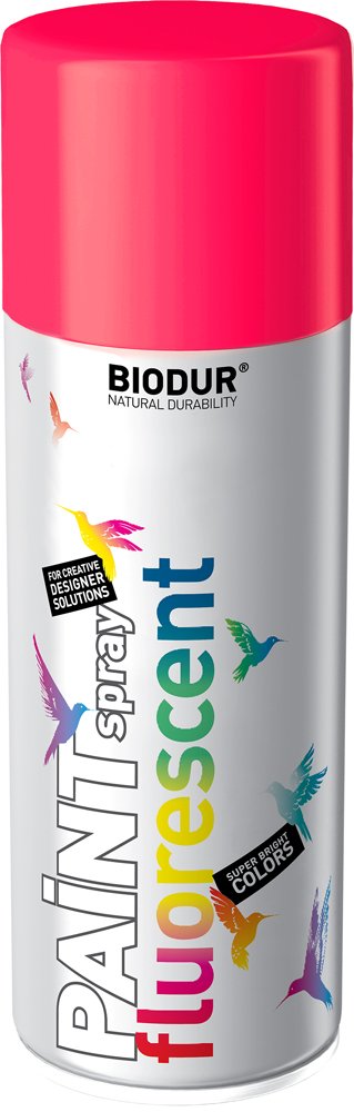Aerozolinė fluoresencinė emalė BIODUR, raudona (RAL3026), 400 ml