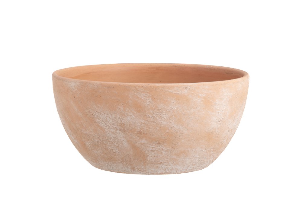 Keraminis lauko vazonas 4Living Iraklion, plokščias, terakota sp., 28 x 28 x 13,5 cm.