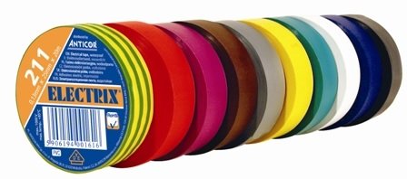 Laidų izoliacija ELECTRIX, 0,13 mm x 15 mm x 10 m, raudonos sp.