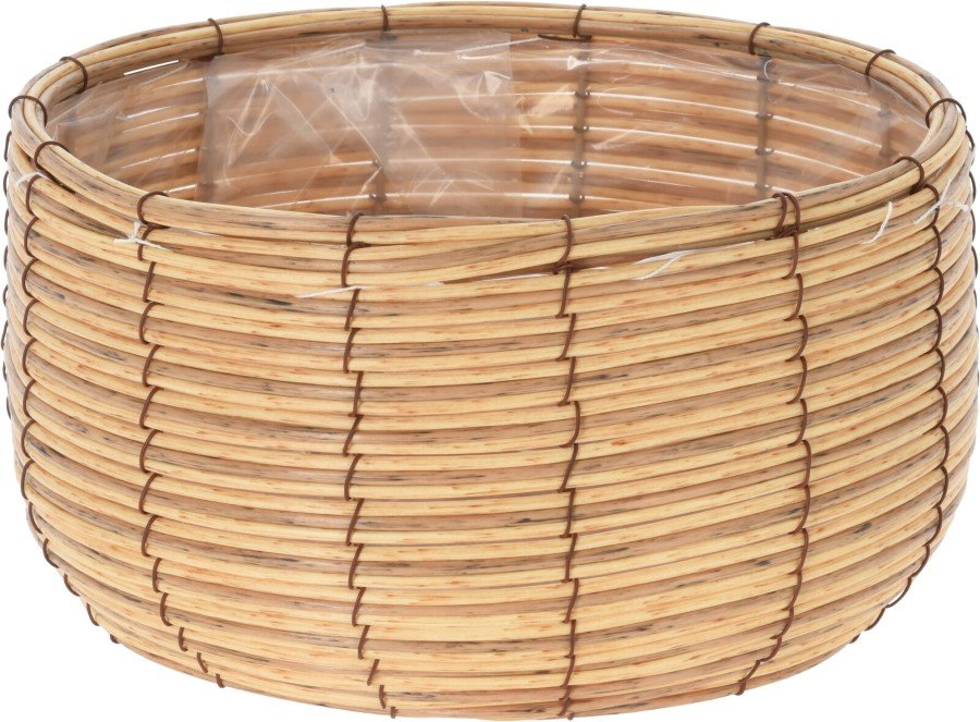 Lauko vazonas, pintas, rudos sp., 19,5 x 19,5 x 13 cm.