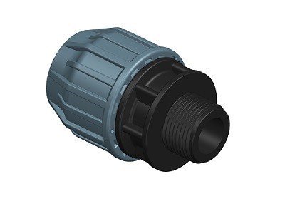 Movinis perėjimas PP ELYSEE PN10, išorinis sriegis, 32 x 1 1/2'', 400436