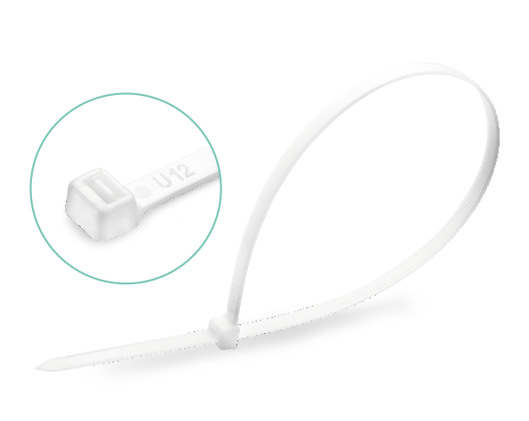 Tvirtinimo dirželiai XIDO, minkšti, 3,3x200 mm, baltos sp., 100 vnt., ТD3.3Х200-W