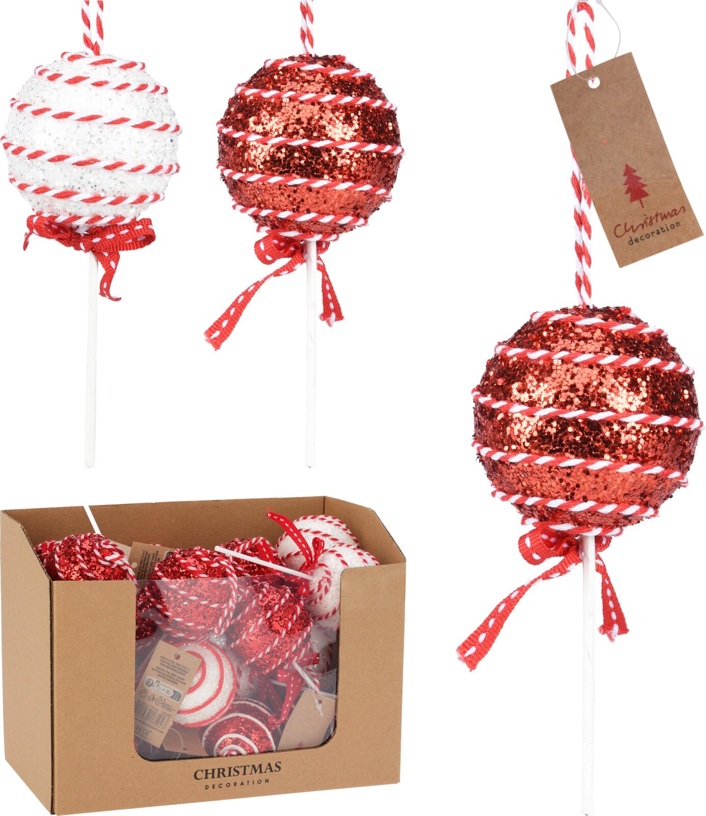 Eglutės žaisliukas Ledinukas, raudonos arba baltos sp., 6 x 6 x 13 cm