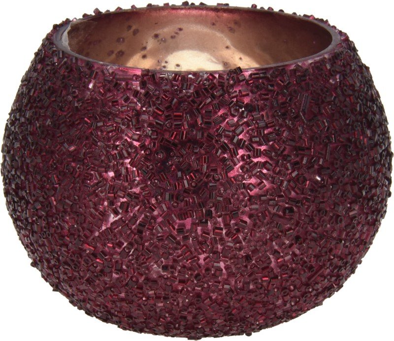 Žvakidė, stiklas, raudono vyno sp., 8 x 6 cm