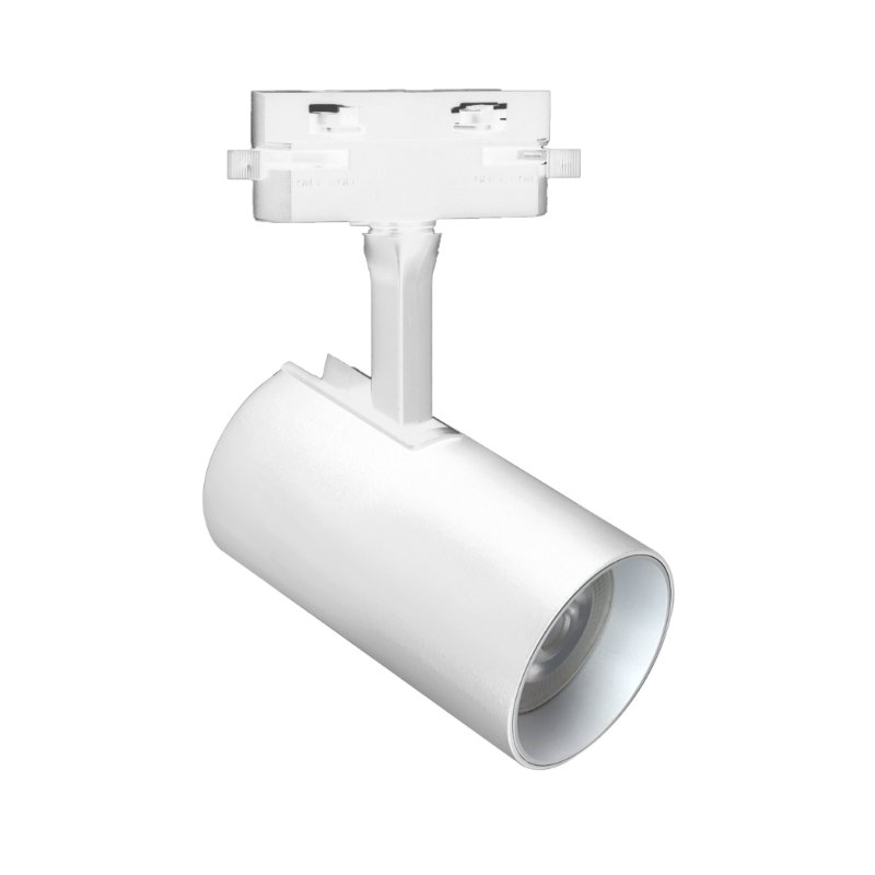 Kryptinis šviestuvas ant bėgelio DPM X-Line, GU10, IP20, aliuminis, 86 x 180 x 86 mm, baltos sp., STR-GU10-W