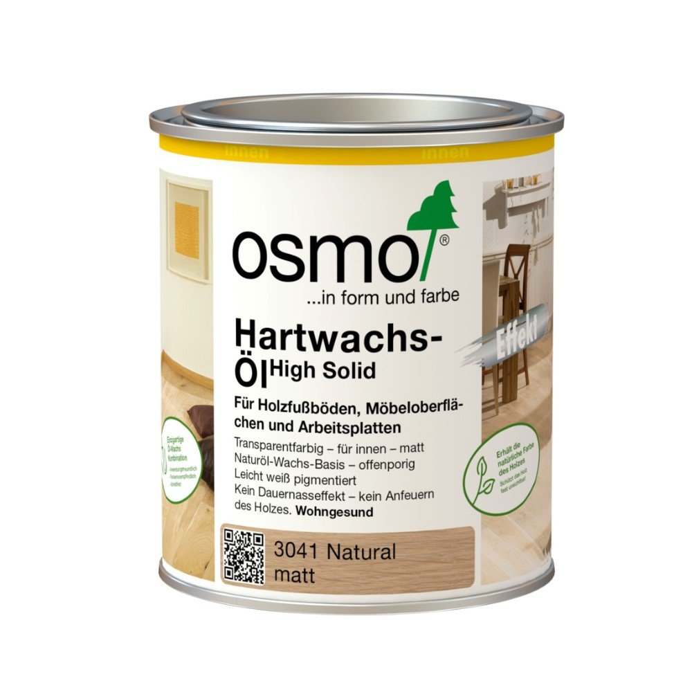 Medienos aliejus su kietaisiais vaškais OSMO, Natural Effect 3041, skaidrus, naturalus, 0,75 l