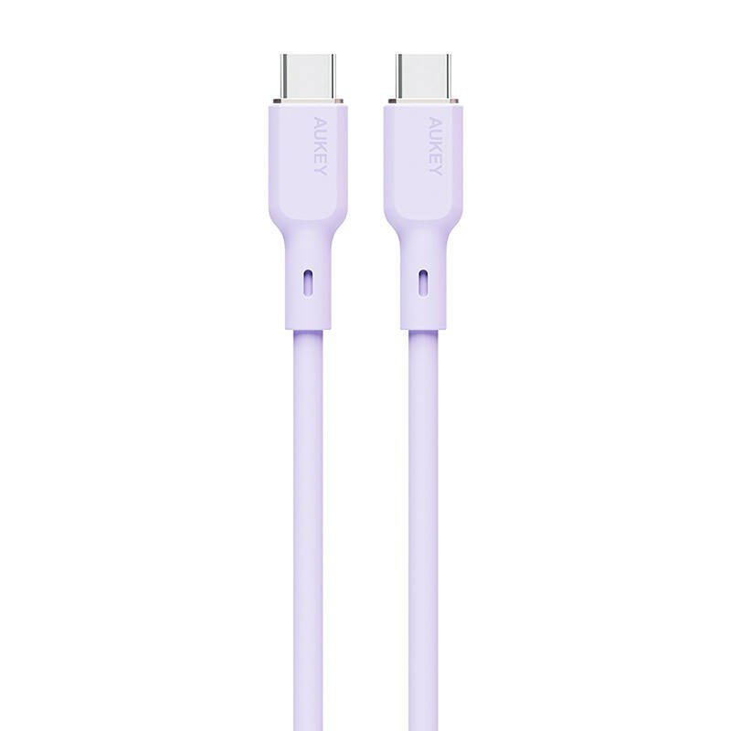 Įkrovimo laidas AUKEY Lavender, USB-C į USB-C, minkštas kabelis, ilgis 1m, 100W, USB2.0, baltos sp., EU001-LLTSN1049571