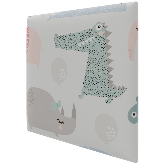 Sienų plokštė PUFFIN Kids Pk, spl. Print Zoo, 300x300x37 mm, dekoratyvinė, tekstilinė